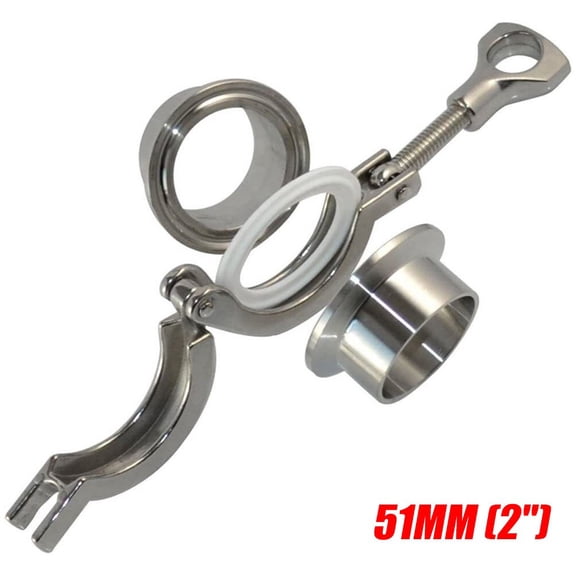 Yannee OD 3/4 - 4 in 19mm - 102mm Sanitary Weld Ferrule + Tri Clamp + PTFE Gasket SS304
