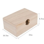 Yannee Plain Wood Wooden Square Hinged Storage Boxes,Keepsake Box with Lid,Craft Gift Box,M