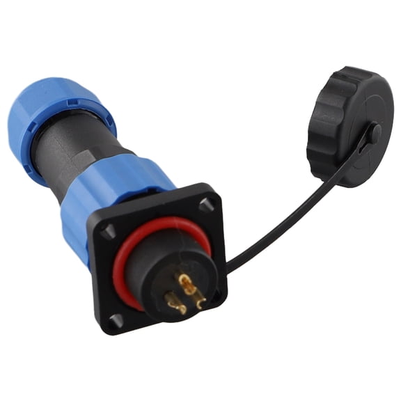Yannee Plug Socket IP68 Square Connector Garden Outdoor LED Panels Bar 5-45A Waterproof ZIF 3pin 220-380V Blue Black-Cable Wire Conduit