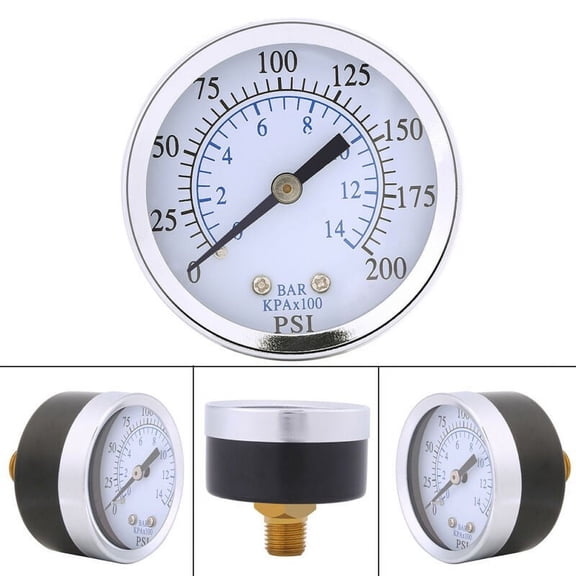 Yannee Pressure Gauge 0-14 bar Water Meter Mini Oil Replacement Tester 0-14 Bar