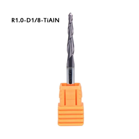 R1mm Tapered Ball Nose End Mill 1/8 Shank CNC Router Woodwork Carving
