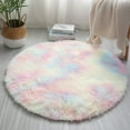 thumbnail image 1 of Yannee Rainbow Round Rug,60*60 cm Colorful Area Carpet,Fuzzy Plush Rug for Nursery Room,Cute Baby Room,Girls Bedroom, 1 of 8