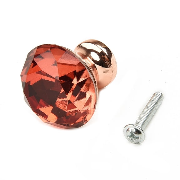 Yannee Rose Gold Rhinestone Door Knob Cabinet Drawer Cupboard Wardrobe Pull Handle 1 Pcs