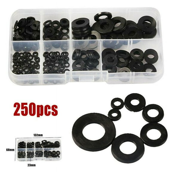 Yannee Washer Gasket Replacement Seal Repair Assortment Kit 250 Pcs Industrial
