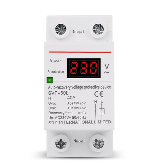 Yannee for Din Rail 230V Automatic Reset Over and Under Voltage Protective Device Relay