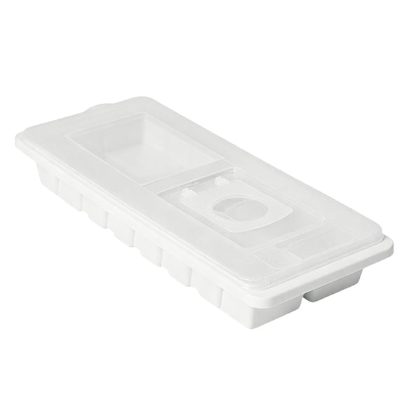 Yannianjz 16 Cavity Ice Tray Box with Lid Cover, Plastic Ice Maker Maker for Freezer, Stackable Jelly Tray for Kitchen Countertop Drink Making