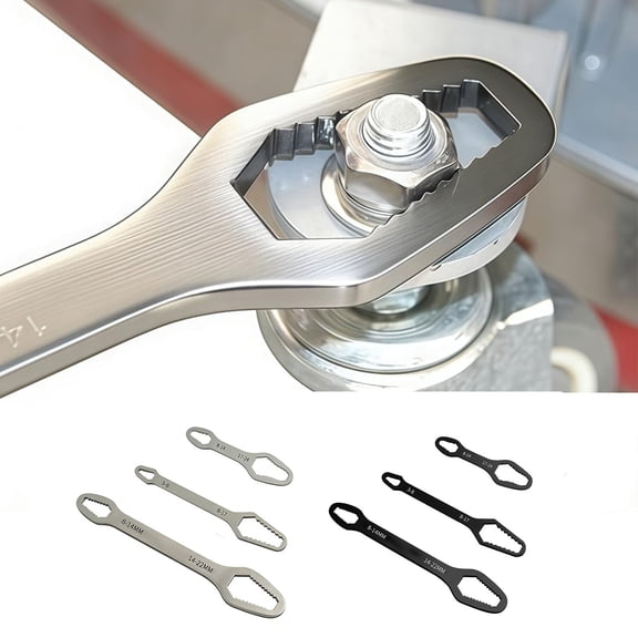 Yannianjz 2Pcs Double-Ended Torx Wrench, Thickened Adjustable Automotive Torque Wrench, Multi-Size Self-Tightening Wrench Tool for Mechanical Maintenance, Automotive Repair, DIY Projects