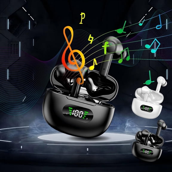 Yannianjz 2Pcs Translated Bluetooth Earbuds, Digital Display Call Noise Cancellation Long-Lasting Battery, TWS In-Ear Wireless Earbuds with Translation, for Travel, Business, Multilingual