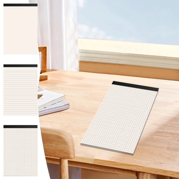Yannianjz 3Pcs A5 Thickened Tear-Off Paper Pad, Horizontal Line Notebook for Writing Journaling Drafting, Blank Notebook for Office Study Home, Large Spiral Bound Notepad