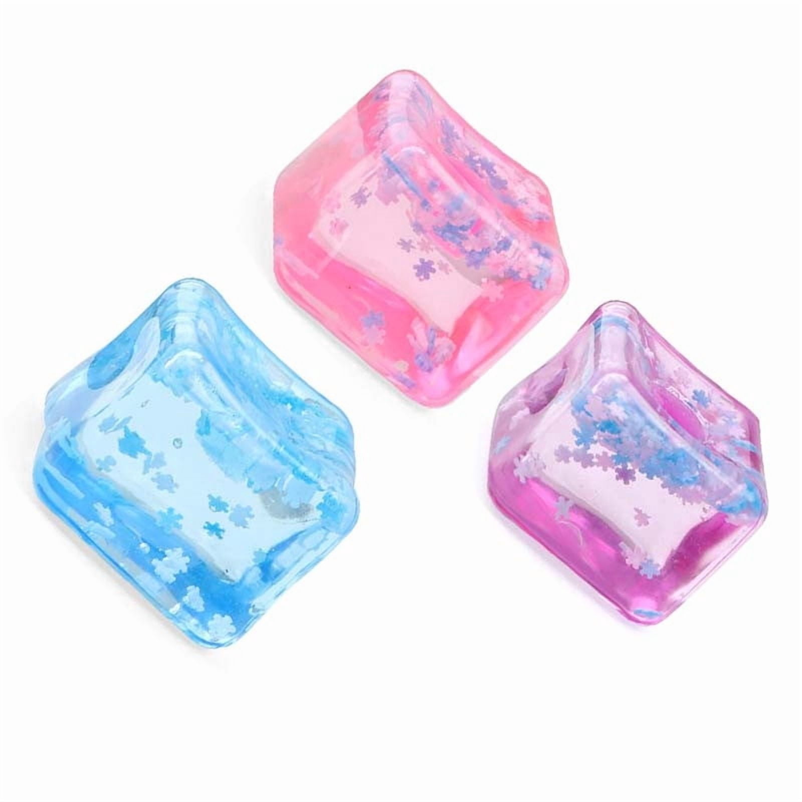 Yannianjz 3Pcs Ice FidgetToy, Squeezable Stress Relief Cube, Sensory Fidget Blocks for Anxiety Relief, Classroom Prizes, Gifts forKidsTeens Adults