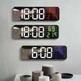 thumbnail image 1 of Yannianjz 3Pcs LED Digital Wall Clock, Large Screen Alarm Clock, Wall Mounted or Tabletop, Temperature Date Display, Mirror Finish, Bedroom Living Room Home Decor, Plug in or Battery, 1 of 9