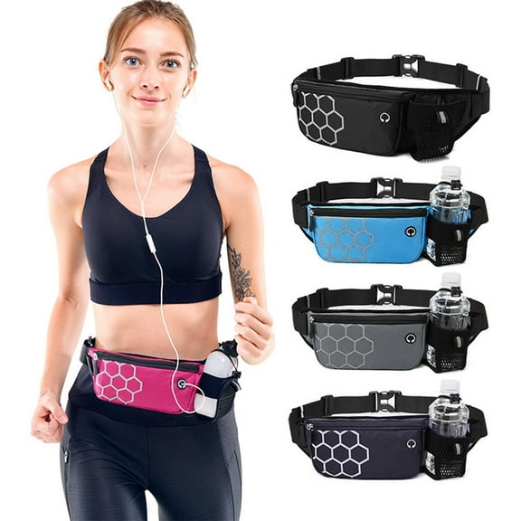 Yannianjz 3Pcs Running Waist Pack, Hydration Belt Water Bottle Holder, Phone Pouch for Marathon Training, Fitness Gear for Outdoor Sports, Unisex Waterproof Close-Fitting Belt Bag