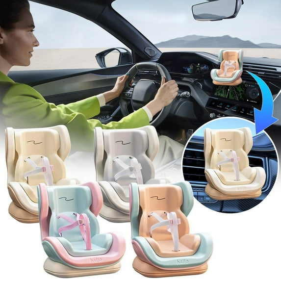 Yannianjz 4Pcs Doll Car Seat, Soft Plush Cushion Doll Car Seat With Vent Clip And Desktop Stand, Functional Car Ornament For Doll Collectors And Fans, Doll Accessories For Car Home Desktop Decor