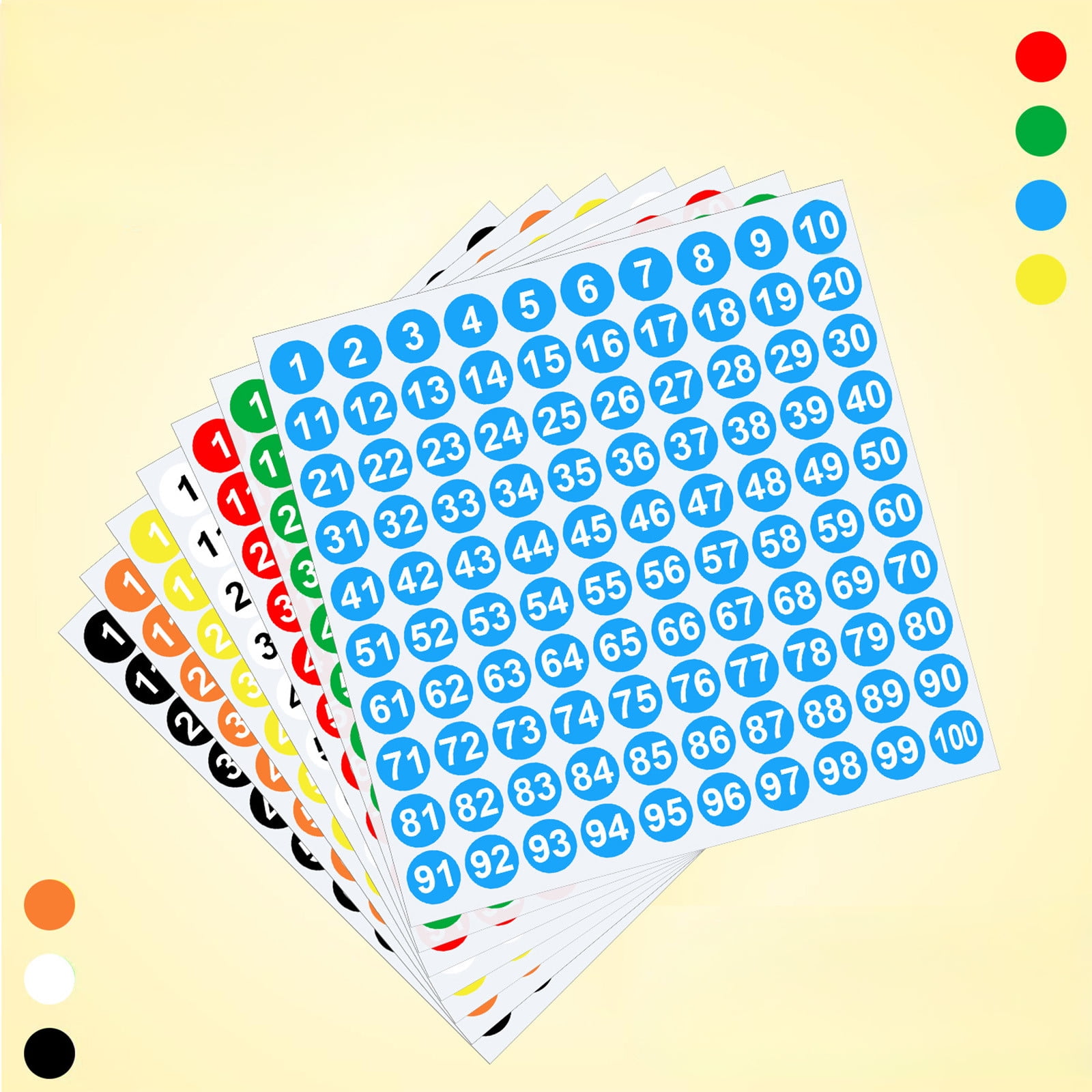 Yannianjz under $5 1 Inch Number Stickers for Classroom 1-100, Dot ...