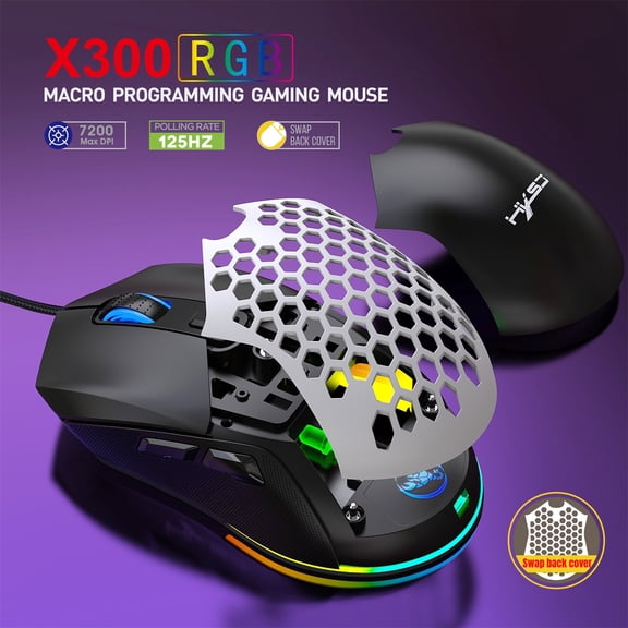 Yannianjz under $5 1Pcs Gaming Mouse, Wired Gaming Mouse, 7200 DPI RGB Gaming Mouse with Programmable Buttons, Ergonomic Optical Gaming Mouse, PC Gaming Computer Mouse