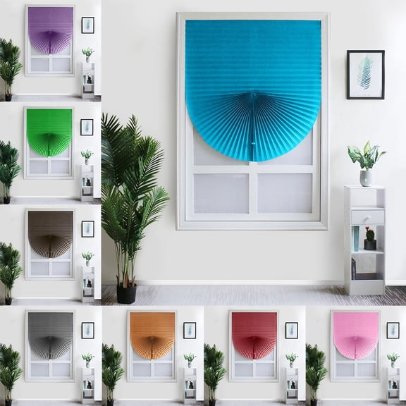 Yannianjz under $5 1Pcs Self-Adhesive Shower Curtain, Self Adhesive Bathroom Curtain, Waterproof Window Shower Curtain, No Drill Pleated Curtain for Balcony, Privacy Window Film for Bathroom