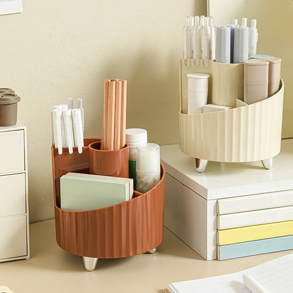 Yannianjz under $5 2Pcs 360 Rotating Makeup Organizer, 360 Rotating Makeup Organizer, Clear Cosmetic Storage Tray, Vanity Desktop Brush Holder, Bathroom Countertop Organizer