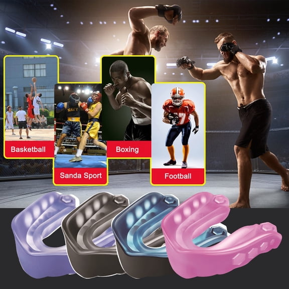 Yannianjz under $5 4Pcs Sports Mouthguard, Boil And Bite Sports Mouthguard, Custom Fit Boxing Rugby Teeth Guard, Protective Gel Fit Dental Shield, Anti Grinding Impact Resistant Guard
