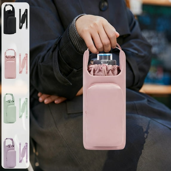 Yannianjz under $5 4Pcs Water Bottle Sleeve, Outdoor Sports Water Bottle Sleeve, Insulated Thermos Cup Carrier, Adjustable Shoulder Strap Holder, Portable Drink Bottle Bag