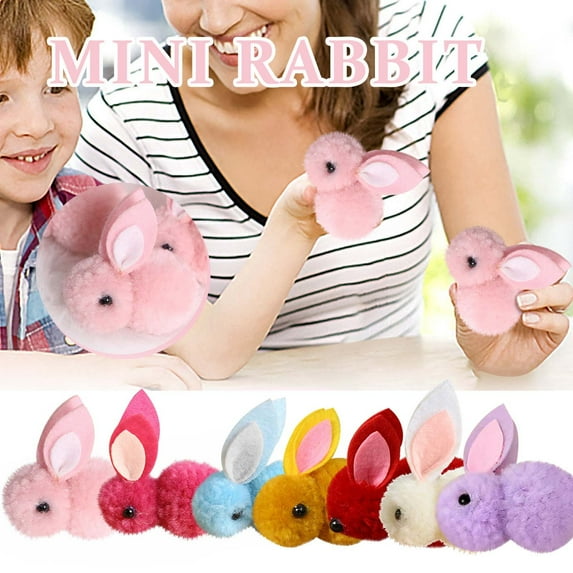 Yannianjz under $5 7Pcs Easter Bunny, 5pcs Easter Bunny DollToys, Mini Plush Stuffed Animal Decorations, Cute Easter Party Favors Gifts, Small Easter Basket Stuffers, Holiday Decorative Figurines