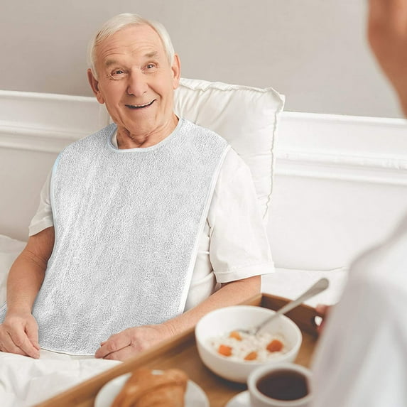 Yannianjz under $5 Adult Bib, Adult Bib for Eating, Adjustable Clothing Protector Bib, Washable Drool Bib for Seniors, Elderly Disabled Adult Bib, Reusable Mealtime Bib for Men Women