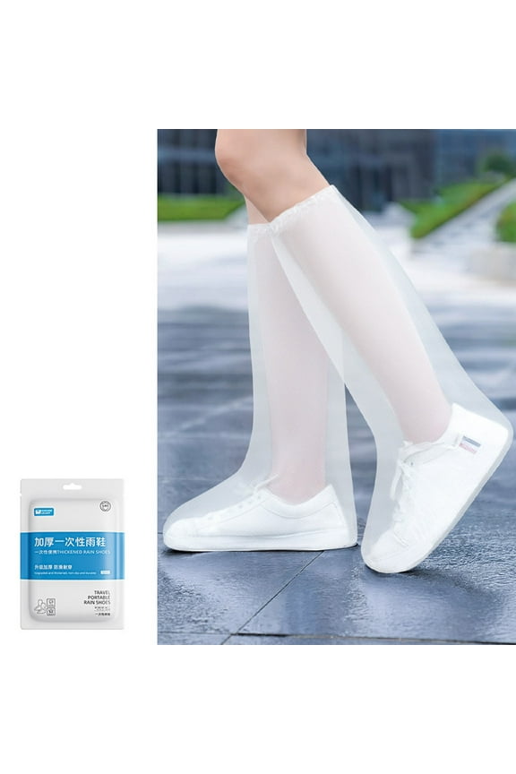 under $5 Disposable Rain Boots, Disposable Plastic Rain Shoes, Waterproof Outdoor Rain Boots, Temporary Emergency Rain Foot Covers, Thickened Lengthening Rain Boots