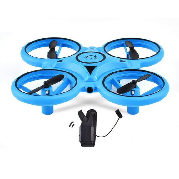 Yannianjz under $5 Gesture Control Drone, Gesture Control Drone with LED Lights, Hand Controlled Quadcopter Aircraft, Watch Remote Controlled Hover Pro, 3 Flight Modes RCToy