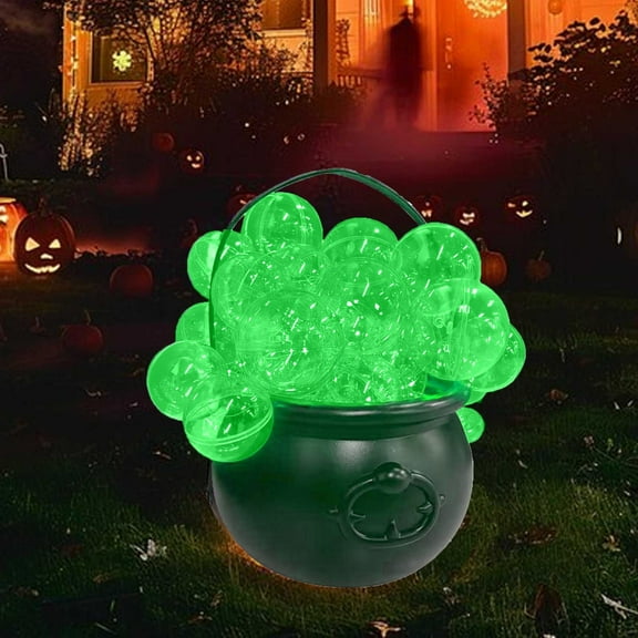 Yannianjz under $5 Halloween Decorations Indoor, DIY Bubbling Cauldron Set, 20cm Plastic Witch Bowl and 30PC Plastic Iridescent Ball Decoration, Spooky Vintage Table Decor for Home Party, Room