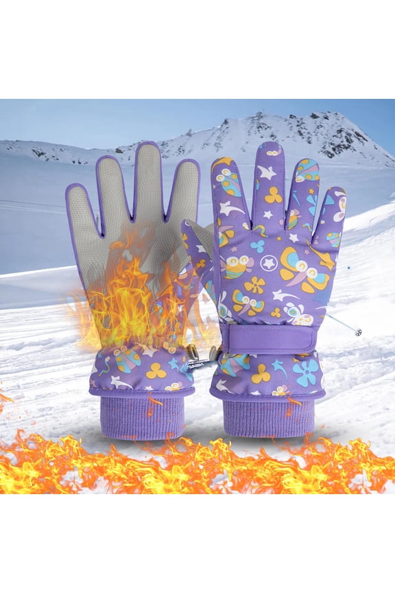 under $5 KidsSki Gloves, KidsSki Gloves Winter Snow Mittens, Cold Weather Windproof Waterproof Snowboard Gloves, Thermal WarmChildren'sSports Gloves,BoysGirlsOutdoor Winter Gear