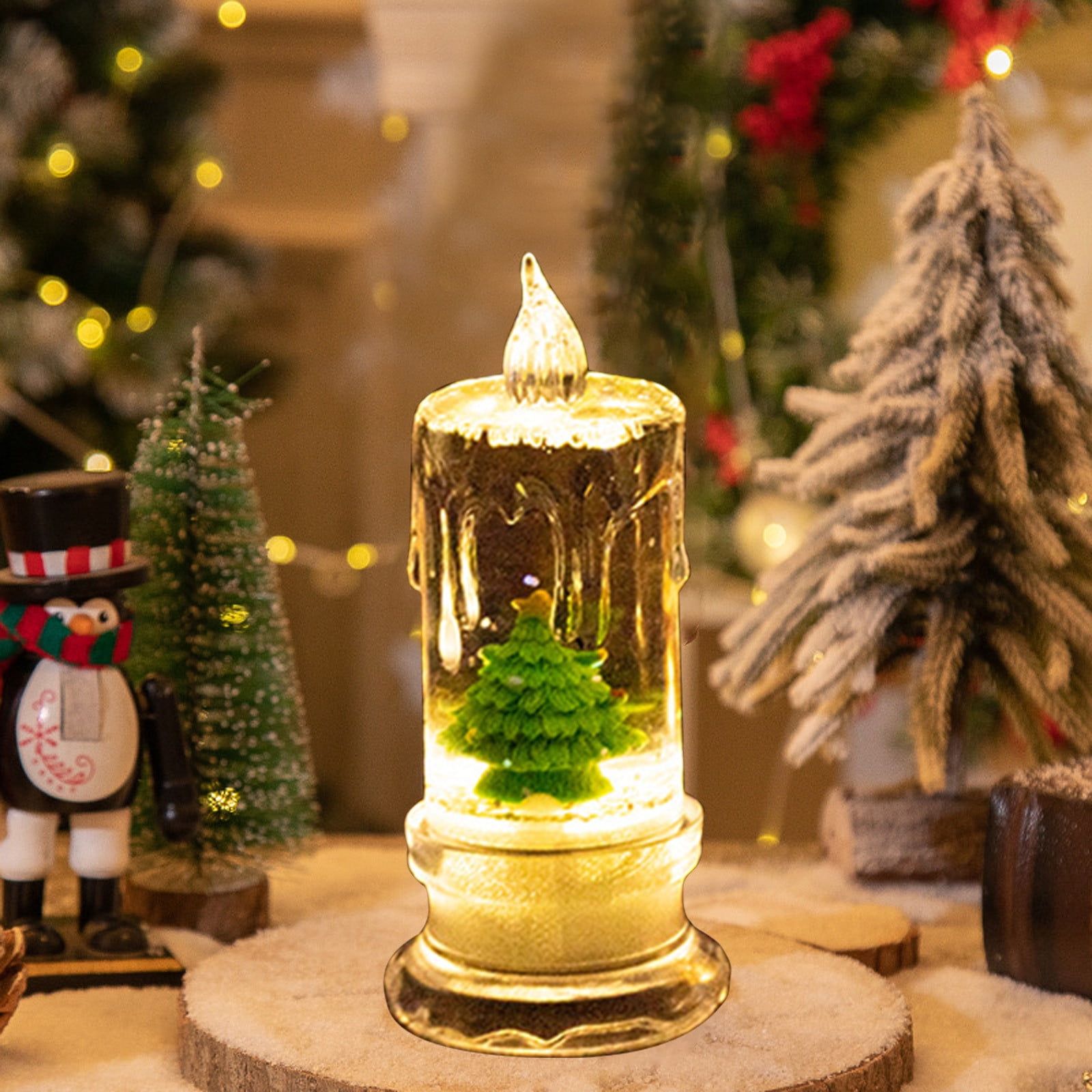 Set Of 16 Pewter LED Christmas Candles - Battery Operated, Flickering Flame, Dusk-to-Dawn Sensor, No Wax, Safe For Windowsills