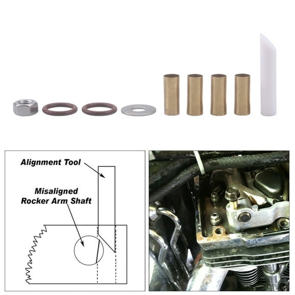Yannianjz under $5 Motorcycle Rocker Lockers, Rocker Lockers Twin Cam Kit for Motorcycle, Brass Tapered Bushings to Eliminate Ticking Noise, Rocker Arm Shaft Locking Set with Installation Tool