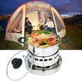 thumbnail image 1 of Yannianjz under $5 Portable Alcohol Stove, Stainless Steel Alcohol Cooker, Portable Indoor Camping Stove, No Power Required Cookware Set, 20cm Pot Cooking System, Outdoor Picnic Heating Equipment, 1 of 9