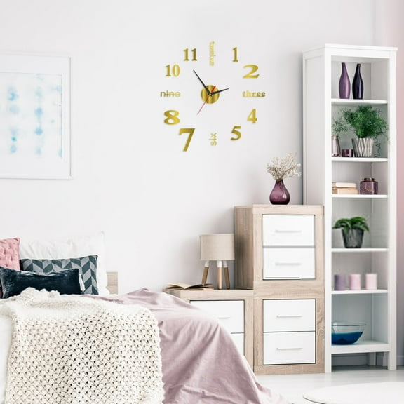 Yannianjz under $5 Silent Wall Clock, No Drill Wall Clock, Silent Quartz Decorative Clock, Modern Living Room Wall Clock, Peel Stick Wall Clock, Personalized Numeric Wall Clock
