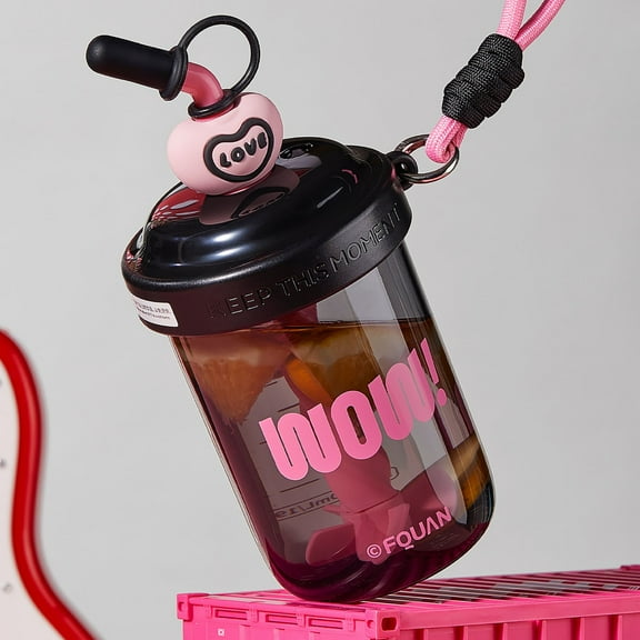 Yannianjz under $5 Stirring Cup, 580ml Large Capacity Mixing Shaker Cup, Protein Shake Bottle with Stirring Straw, Leak Proof Sports Water Bottle for Gym, Graduated Measurement Shaker for Drinks