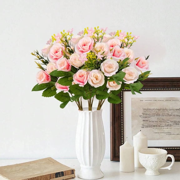 Yannianjz Artificial Rose Flower Stalks, 12 Inch Fake Roses Bouquet, Realistic Silk Rose for Wedding Centerpiece, Home Vase Decor, Imitation Flower Arrangements