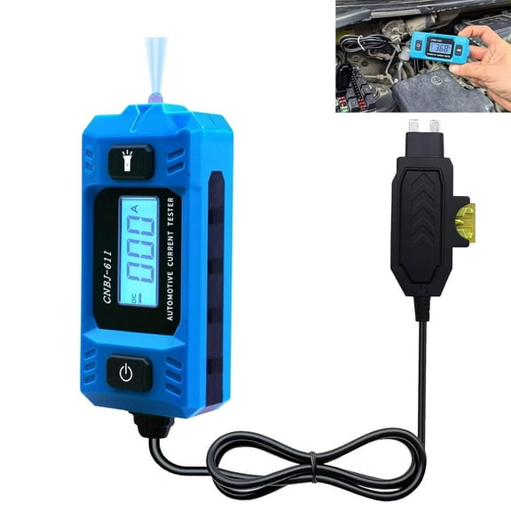 Yannianjz Automotive Circuit Fault Probe Tester, High-Precision 20A 48V Car Relay Tester and Blade Fuse Checker, Built-in Front Light with Blue Backlit LCD Screen for Vehicle Electrical System