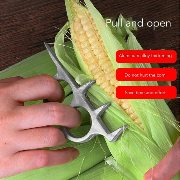 Yannianjz Corn Husker, Aluminum Alloy Corn Peeler Tool, Practical Portable Corn Leaf Remover for Home Garden and Farm, Efficient Corn Shucker for Harvesting Fresh Sweet Corn