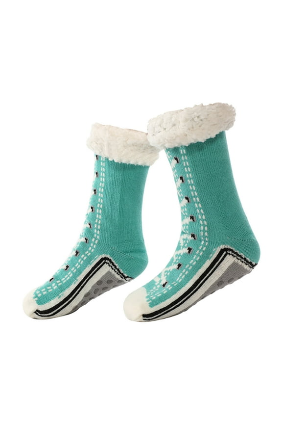 Extra Thick Fleece Socks, Warm Winter Floor Socks, Cozy House Slipper Socks, Non Slip Gripper, Ladies Men Thermal Bootie Socks