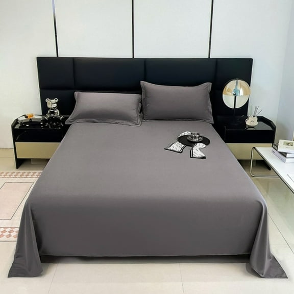 Yannianjz Fiber Bed Sheet, Solid Color Easy Care Washable Polyester Sheet, 180x230cm Queen Size Fitted Sheet, Breathable Soft Bedding for Bed and Sofa, Piece Home Textile