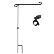 Yannianjz Garden Flag Stand Pole, Wrought Iron Flag Holder for Yard, Easy Install Garden Flag Pole, Outdoor Flag Stand for House, Yard Flag Holder for Garden Decor