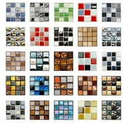 Yannianjz Glitter Mosaic Tile Wall Stickers, Self Adhesive Peel Stick Backsplash Tiles, Kitchen Bathroom Decorative Wall Decor Removable Waterproof