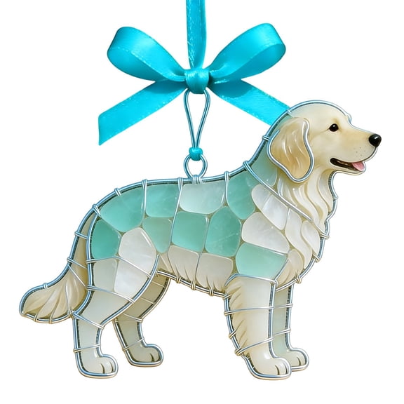 Yannianjz Handmade Sea Glass Ornament, Ocean Beach Decor Handcrafted Glass Pendant, Coastal Home Accent for Christmas Tree Wall Window Decoration