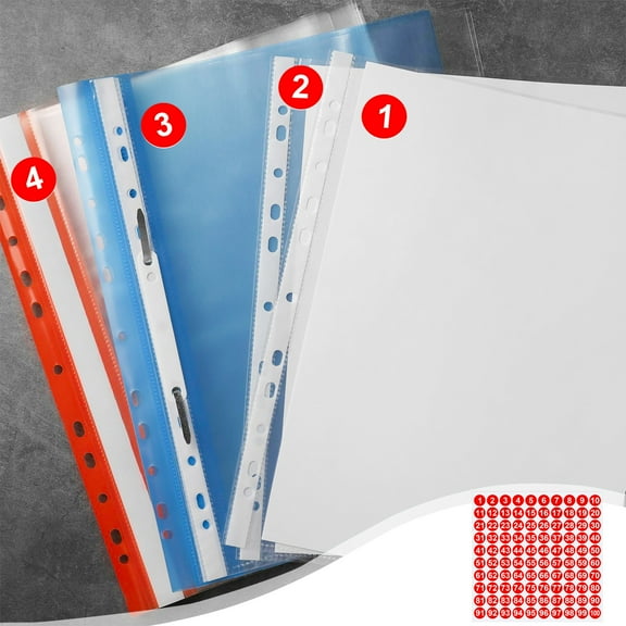 Yannianjz Inch Number Stickers -100, Round Number Combination Stickers Sheets, White Black Red Orange Yellow Blue Green Paper Stickers for Note Decoration Journal Planner Scrapbook Diary