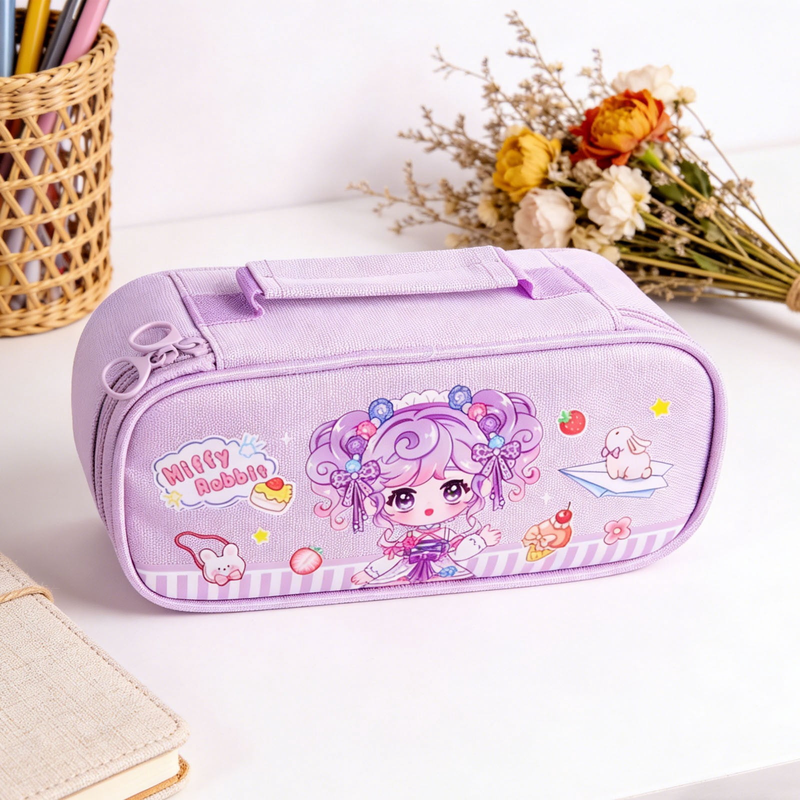 Yannianjz Large Capacity Pencil Case, Multi-Functional Durable Stationery Bag,GirlsSchoolSupplies Organizer for Pens, Pencils, Markers, Art Tools
