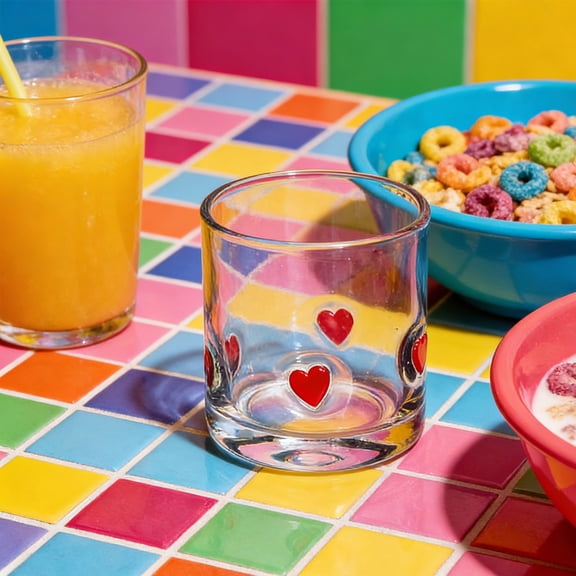 Yannianjz Lemon Pattern Drinking Glass, Embossed Vintage Style Glass, Colorful Polka Gold Rim, Food Grade Easter Brunch Glass, Juice Cocktail Tumbler