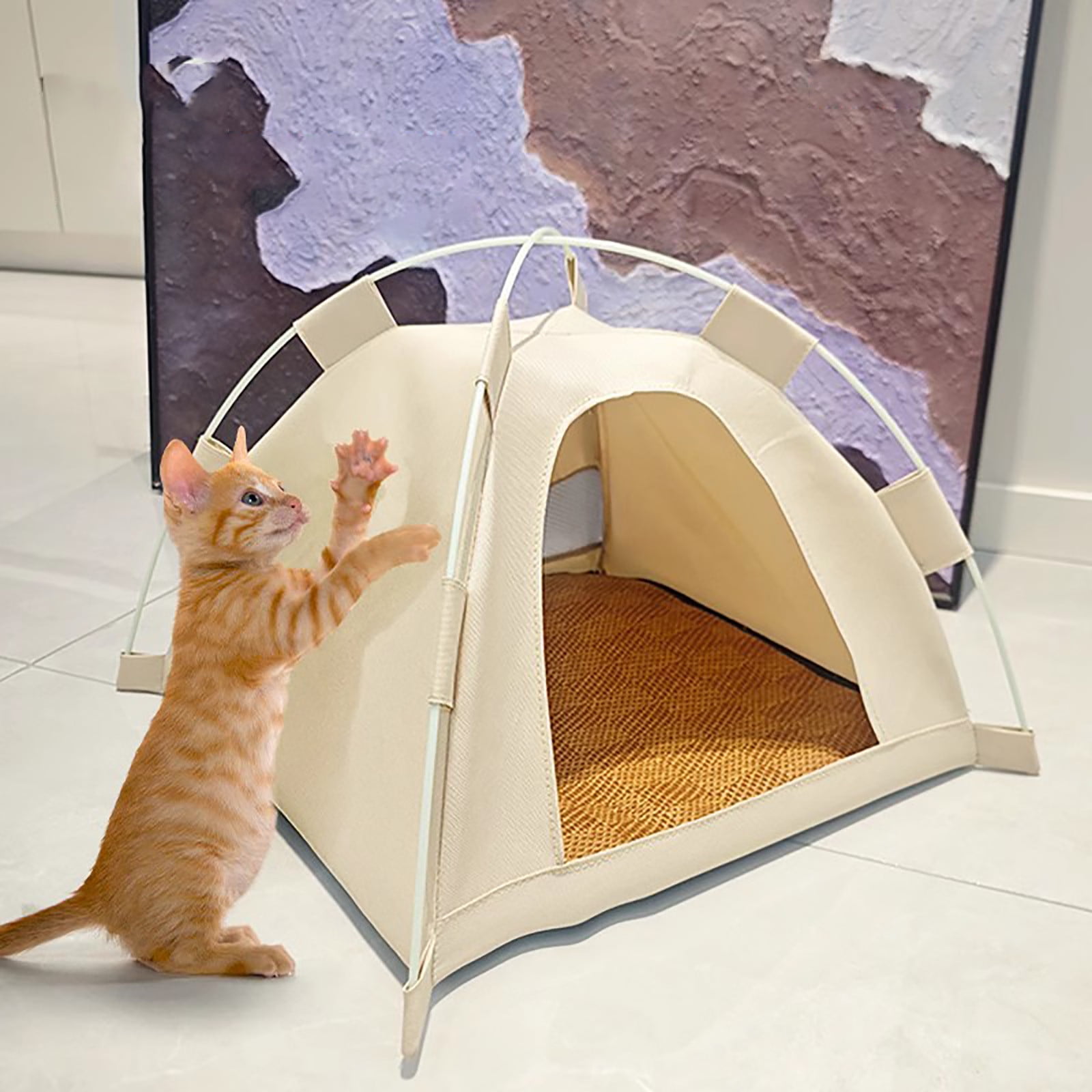 Yannianjz Pet Tent, Foldable Portable Cat House for Outdoor Camping Travel, Removable Enclosed Dog Bed for Indoor Use, Collapsible Pet Shelter for Small Animals, Easy Clean Travel Crate