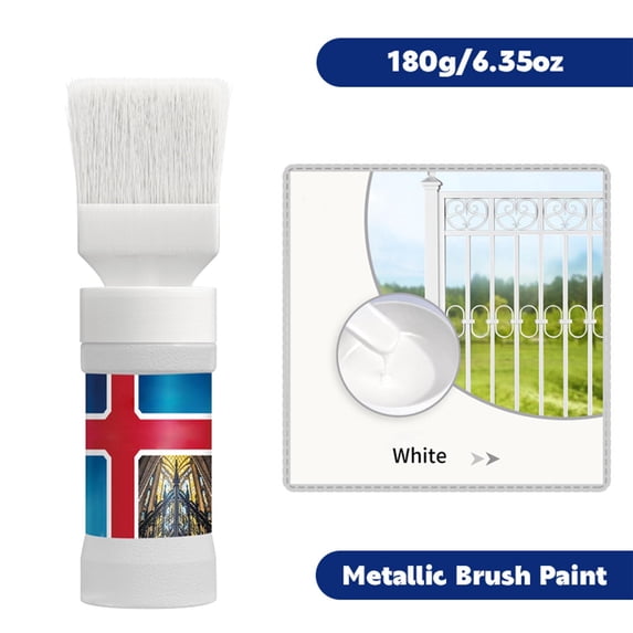 Yannianjz Rust-Proof Metal Paint, Water-Based Metal Primer And Protective Coating With Built-In Brush For Easy Application, Corrosion Resistant Paint For Indoor Outdoor Furniture Gates Fences