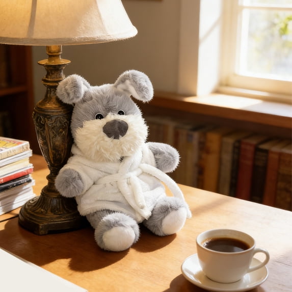 Yannianjz Toys Under $5, Schnauzer Plush Stuffed AnimalToy, 8 Inch Wedding Throw Puppy Doll, Soft Short Plush Dog Gift for Bridal Shower Party Decoration