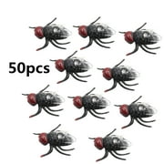 Yannianjz Toys Under $5, Fake Flies 50 Pcs, Realistic Plastic Insect FlyToys, Lifelike Joke Prank Props for Holiday Christmas Gag Gifts Party Favors