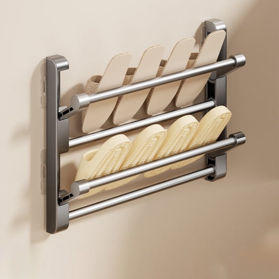 Yannianjz Wall Shoe Rack for RV Shoe Storage, Wall Mounted Shoe Rack with Hanging Mounts for Camper, Small Space Door Shoe Holder for Wall Shoe Organization Shelf No Drilling